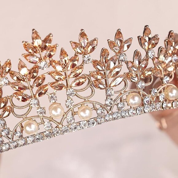 Silver Crystal Crown Tiara for Women Bridal Wedding Prom Pageant Party main image 5